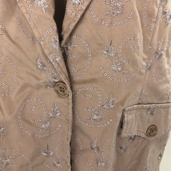 Live A Little Tan Brown Embroidered Blazer Size 2X NWT - Picture 4 of 7